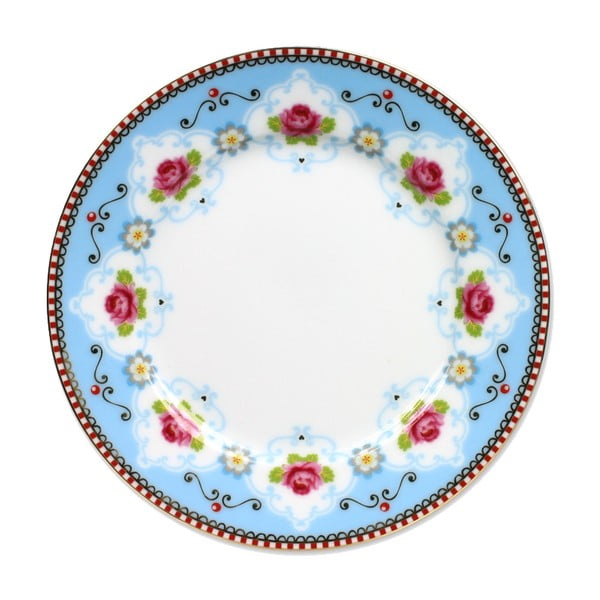 Dezertní talířek Blossom Rose 17 cm, modrý