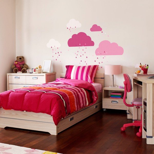 Růžová nástěnná samolepka Ambiance Scandinavian Clouds-image-1