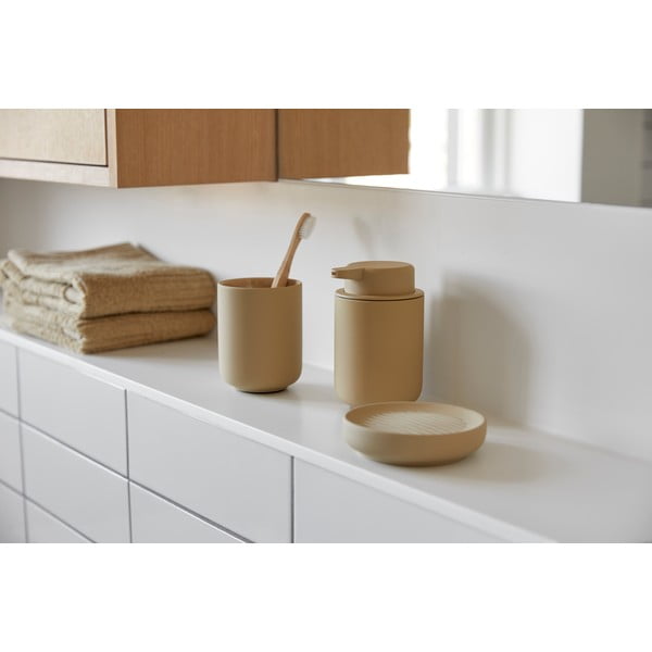 Béžový kameninový kelímek na zubní kartáčky Ume - Zone-image-3