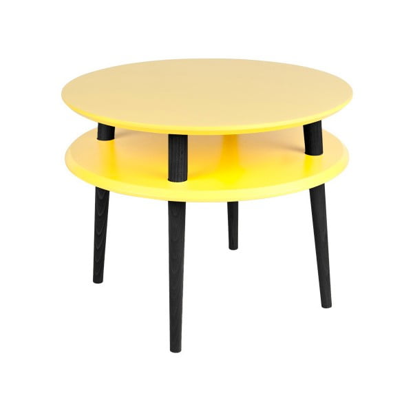 Žlutý konferenční stolek s černými nohami Ragaba UFO, Ø 57 cm