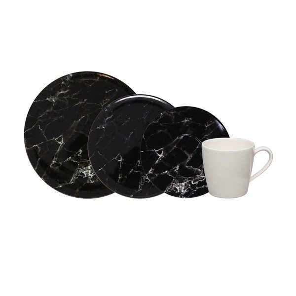 8dílná sada černo-bílého porcelánového nádobí Villeroy & Boch Marmory
