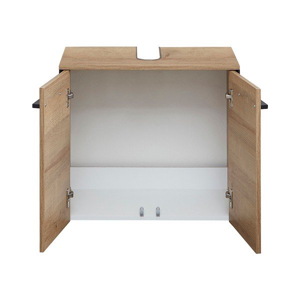 Závěsná skříňka pod umyvadlo v dekoru dubu v přírodní barvě 53x60 cm Quickset 395 – Pelipal-image-3