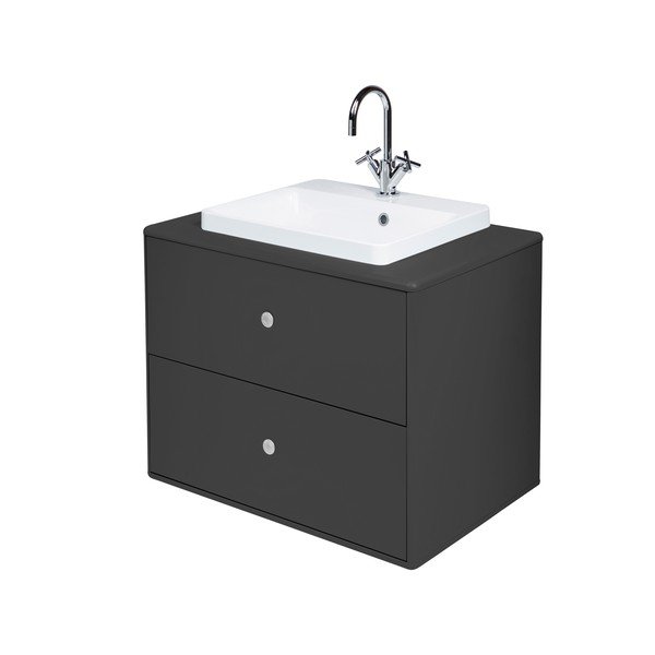 Antracitová závěsná skříňka s umyvadlem bez baterie 80x62 cm Color Bath – Tom Tailor-image-2