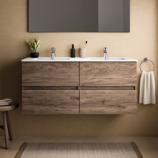 Závěsná skříňka pod umyvadlo v dekoru ořechu v přírodní barvě 120x55 cm Eurovit+ – Ideal Standard-image-1