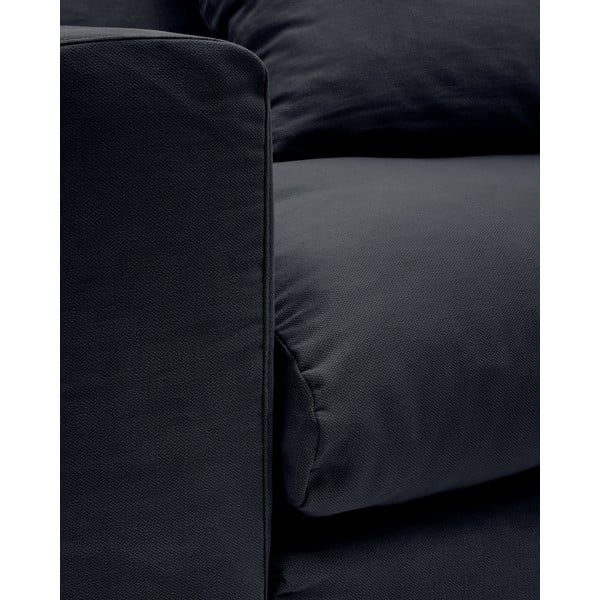 Antracitová lněná pohovka 340 cm Nora – Kave Home-image-4