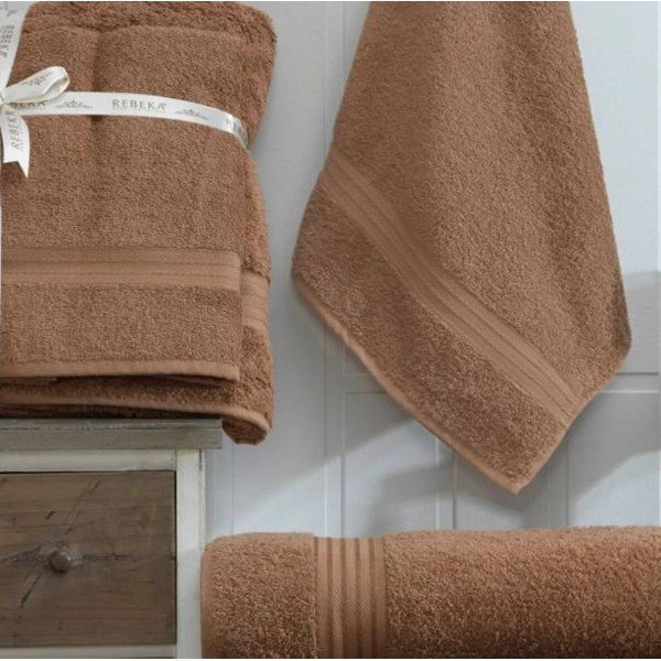 Hnědé bavlněné ručníky a osušky v sadě 2 ks – Mila Home-image-1