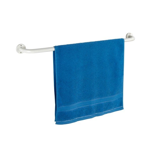 Bílý nástěnný držák na ručníky Wenko Basic, 80 cm-image-3