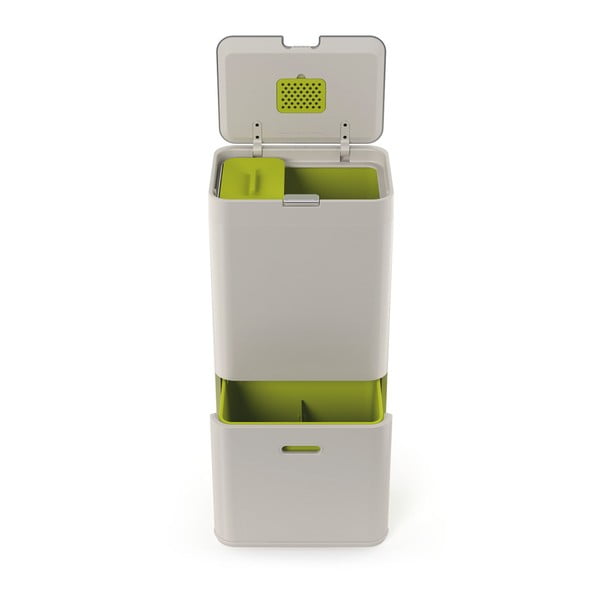 Krémový koš na tříděný odpad Joseph Joseph IntelligentWaste Totem, 60 l-image-4