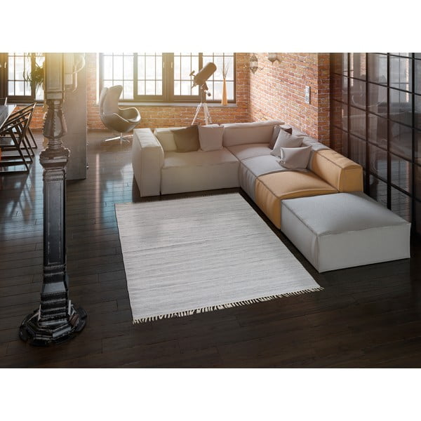 Světle šedý venkovní koberec z recyklovaného plastu Universal Liso, 140 x 200 cm-image-1