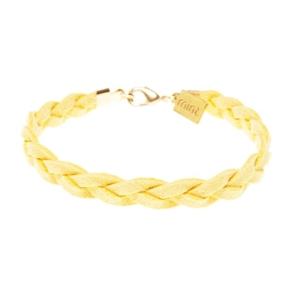 Náramek Suede braided gold, dark yellow