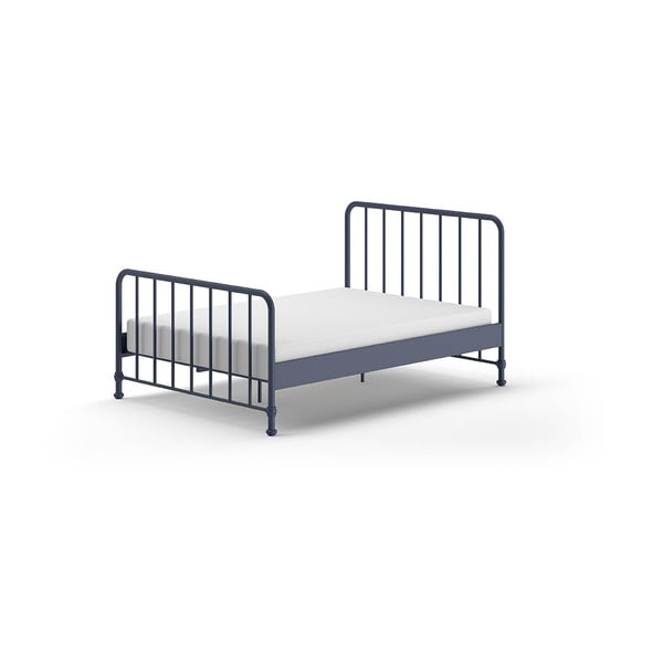Modrá kovová jednolůžková postel s roštem 140x200 cm BRONXX – Vipack