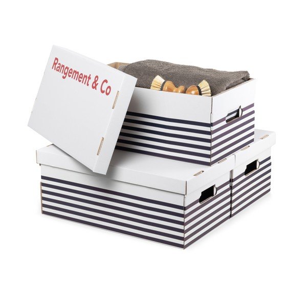 Sada 3 úložných krabic Compactor Marinieres-image-4