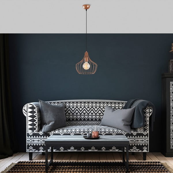 Závěsné svítidlo v měděné barvě s kovovým stínidlem ø 27 cm Mezopotamya – Opviq lights-image-1