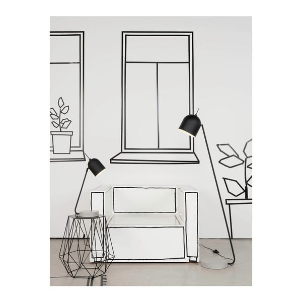 Černo-šedá stojací lampa s kovovým stínidlem (výška 147 cm) Madrid – it's about RoMi-image-3