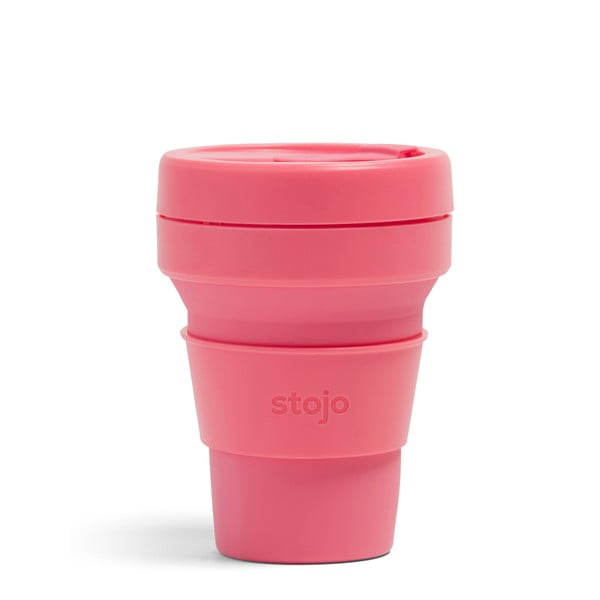 Růžový skládací cestovní hrnek Stojo Pocket Cup Peony, 355 ml