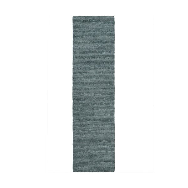 Šedomodrý ručně tkaný vlněný běhoun 80x230 cm Harris Boucle – Flair Rugs