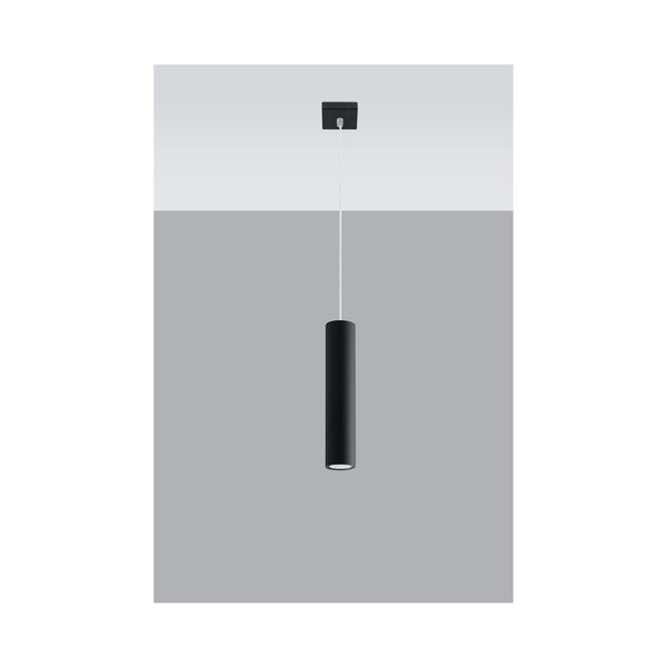 Černé kovové závěsné svítidlo Castro – Sollux-image-2