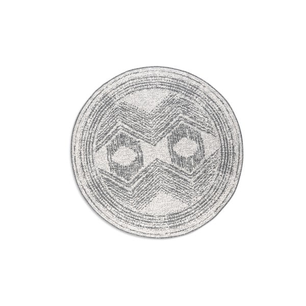 Krémovo-šedý kulatý venkovní koberec ø 100 cm Gemini – Elle Decoration