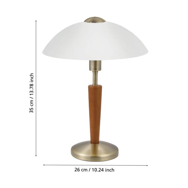 Šedo-hnědá stmívatelná stolní lampa se skleněným stínidlem (výška 35 cm) SOLO 1 – EGLO-image-2