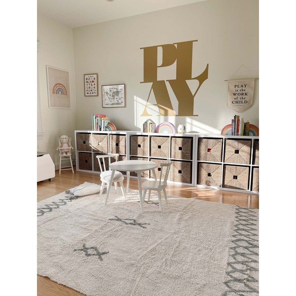 Modro-krémový pratelný ručně tkaný bavlněný koberec 170x240 cm Atlas Natural – Lorena Canals-image-1