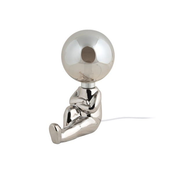 LED stmívatelná stolní lampa ve stříbrné barvě se skleněným stínidlem (výška 22,5 cm) Joey – Leitmotiv