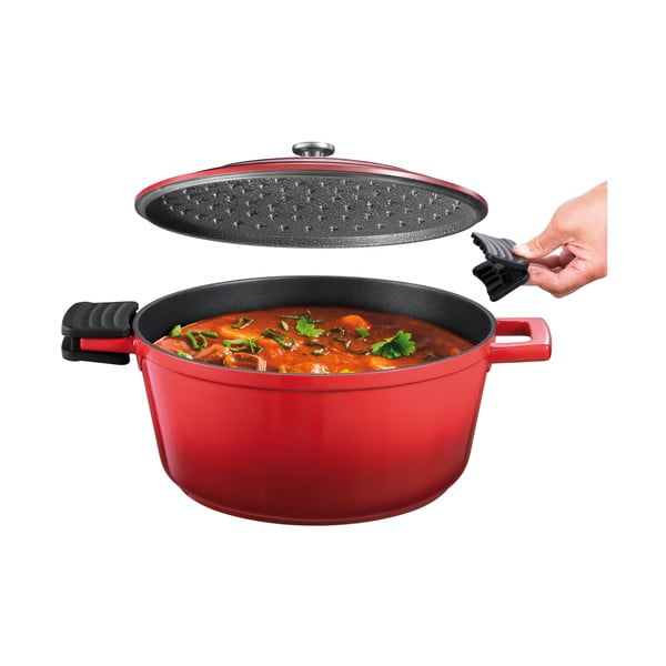 Hrnec s pokličkou s nepřilnavým povrchem na indukci 6.8 l Bordeaux – Tescoma-image-3