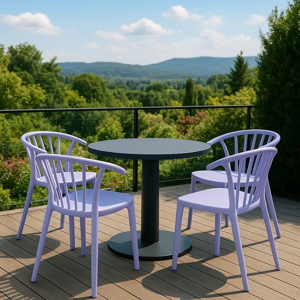 Plastová zahradní židle v levandulové barvě Capri – Bonami Essentials-image-1