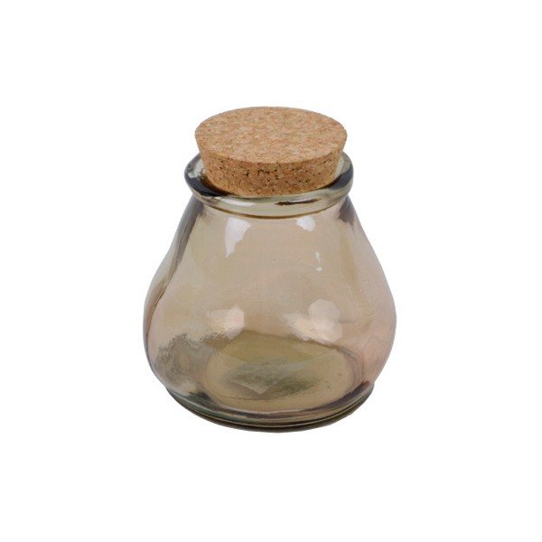 Hnědá sklenice s korkovým uzávěrem Ego Dekor, 380 ml