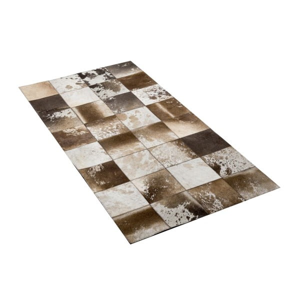 Hnědý kožený koberec Cotex Natura, 140 x 200 cm