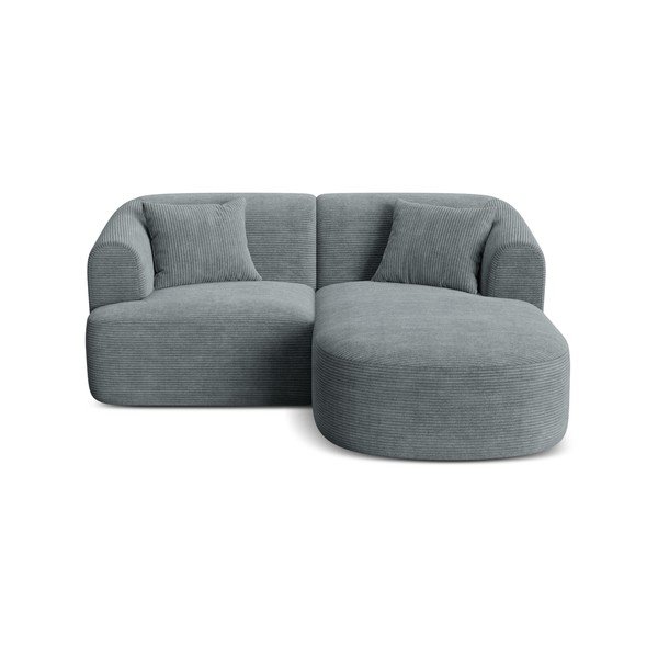 Tmavě šedá manšestrová rohová pohovka (pravý roh/s lenoškou) Campi – Cosmopolitan Design