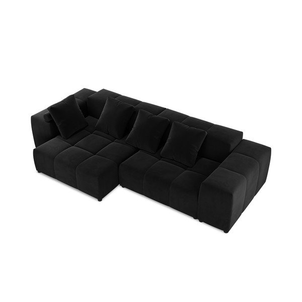 Černá sametová rohová pohovka (variabilní) Rome Velvet - Cosmopolitan Design-image-3