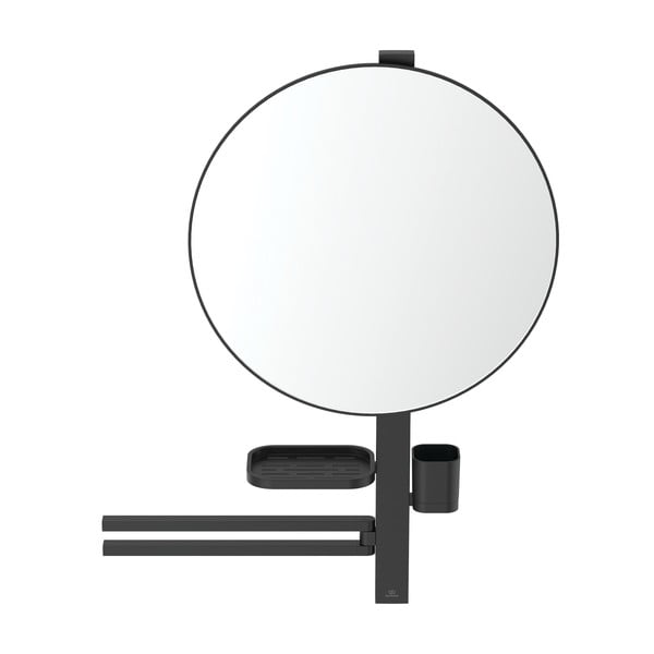 Nástěnné zrcadlo s poličkou a věšákem ø 51 cm ALU+ – Ideal Standard