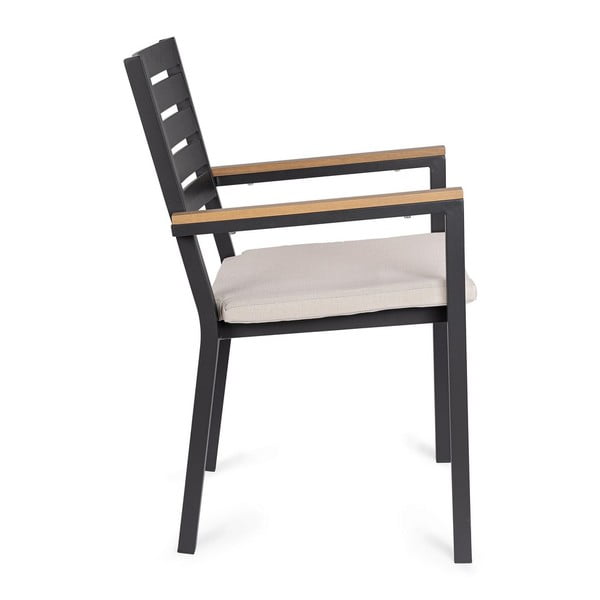 Antracitové kovové zahradní židle v sadě 4 ks Henna   – Bizzotto-image-3