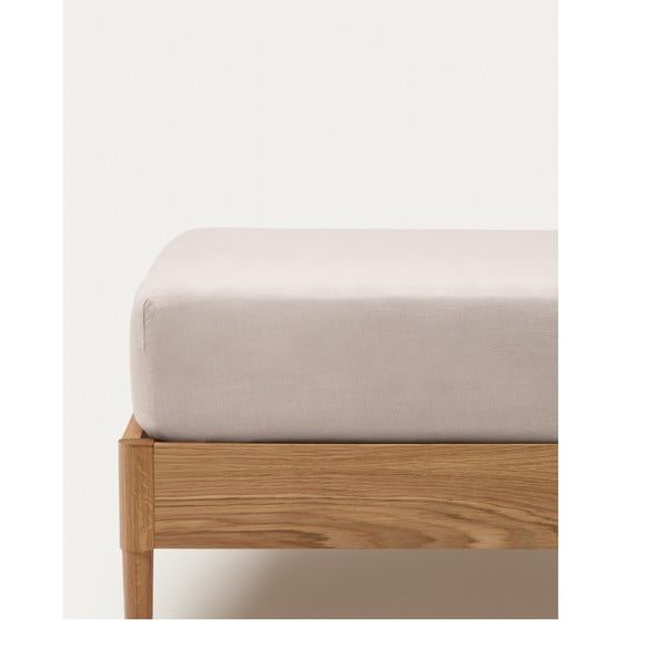 Napínací bavlněné prostěradlo taupe 180x200 cm Simmel – Kave Home-image-4