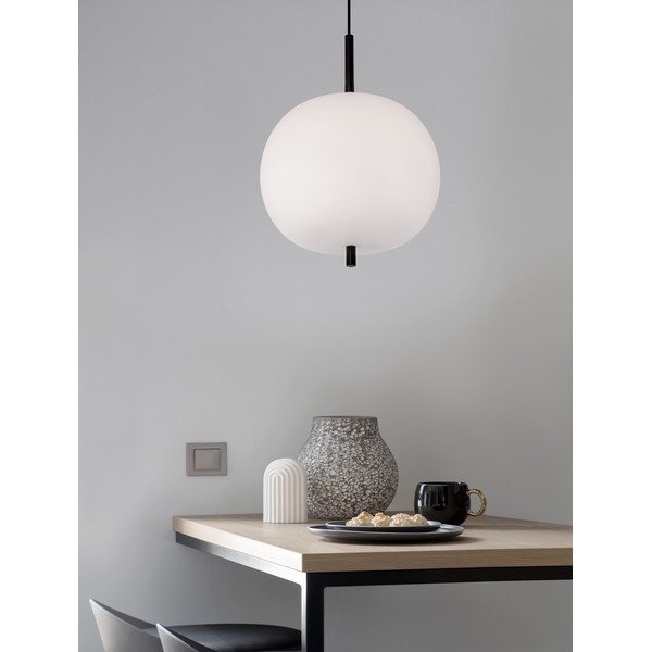Bílé/černé skleněné závěsné svítidlo ø 30 cm Lato – Nova Luce-image-2