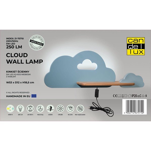 Modré dětské svítidlo Cloud – Candellux Lighting-image-2