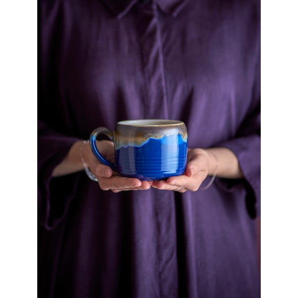 Modré/hnědé hrnky v sadě 4 ks z kameniny 400 ml Sheen – Bloomingville-image-2