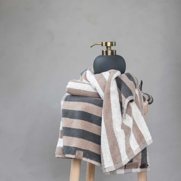 Modro-šedý ručník z bio bavlny 50x90 cm Disorder – Mette Ditmer Denmark-image-1