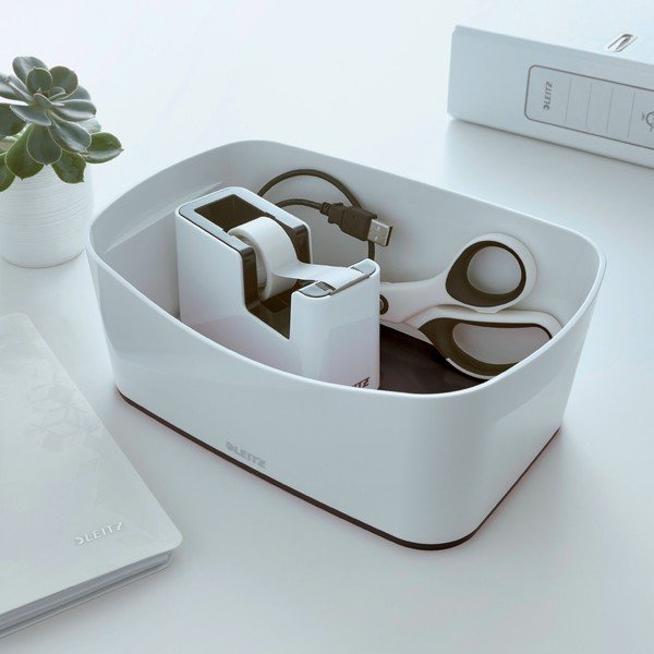 Bílo-černý stolní box Leitz MyBox, délka 24,5 cm-image-1