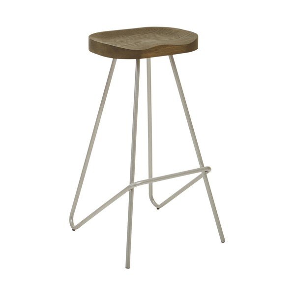 Barová stolička z jilmového dřeva ve stříbrné barvě/v přírodní barvě (výška sedáku 78 cm) District – Premier Housewares