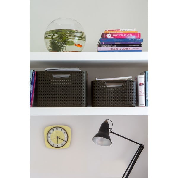 Šedý plastový úložný box s víkem 20x29x14 cm Style – Curver-image-1