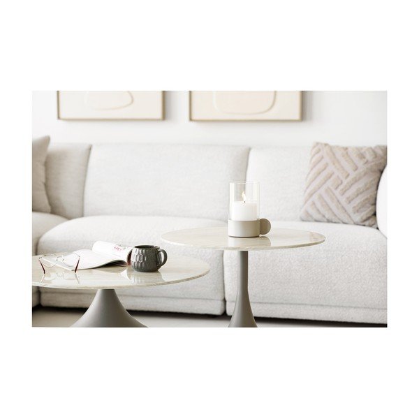 Khaki kulatý konferenční stolek se skleněnou deskou ø 70 cm Pienza – House Nordic-image-2