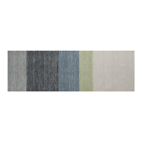 Vlněný koberec Poraka Green, 80x250 cm
