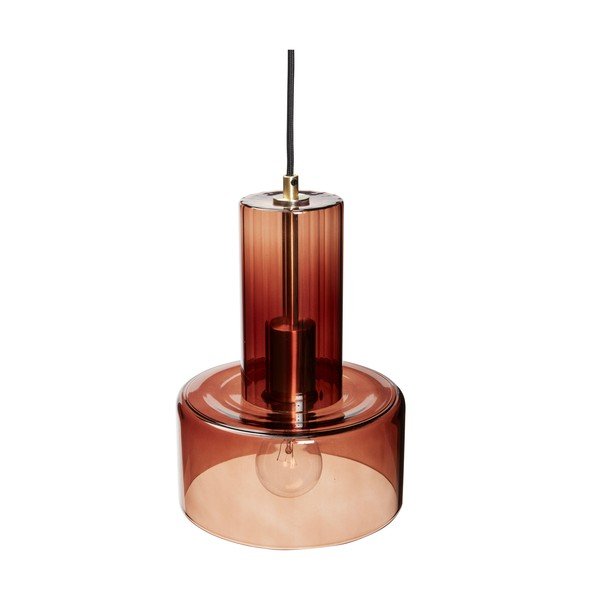 Hnědé stmívatelné závěsné svítidlo se skleněným stínidlem ø 20 cm Ripple – Hübsch-image-2