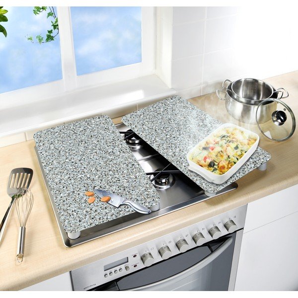 Sada 2 skleněných krytů na sporák Wenko Granite, 52 x 30 cm-image-4