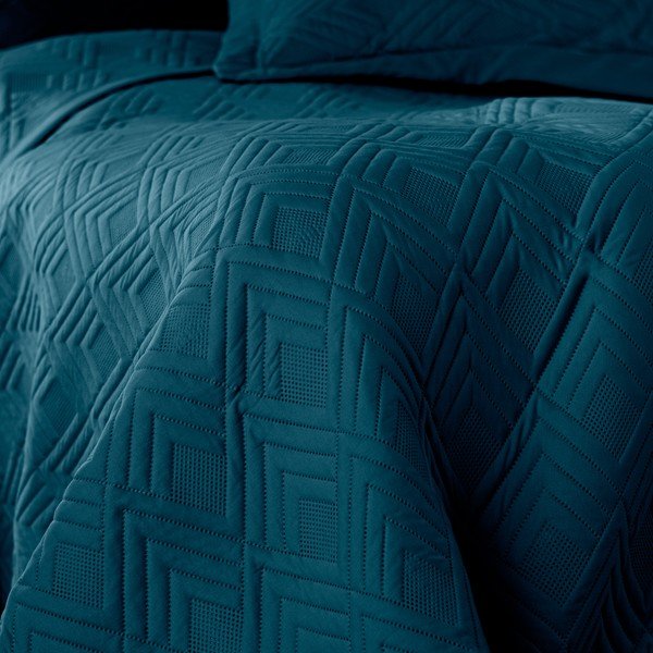 Prošívaný přehoz z mikrovlákna v petrolejové barvě 220x240 cm Ophelia – Restilo-image-2