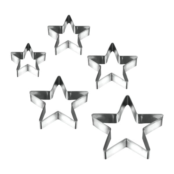 Sada 5 vykrajovátek ve tvaru hvězdiček Metaltex Cookie Cutters