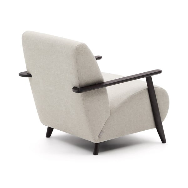 Béžové/krémové žinylkové křeslo Meghan – Kave Home-image-3