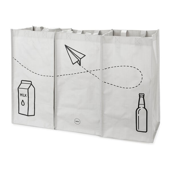 Bílé plastové tašky na tříděný odpad v sadě 3 ks 3x20 l Tidy Trash – Balvi