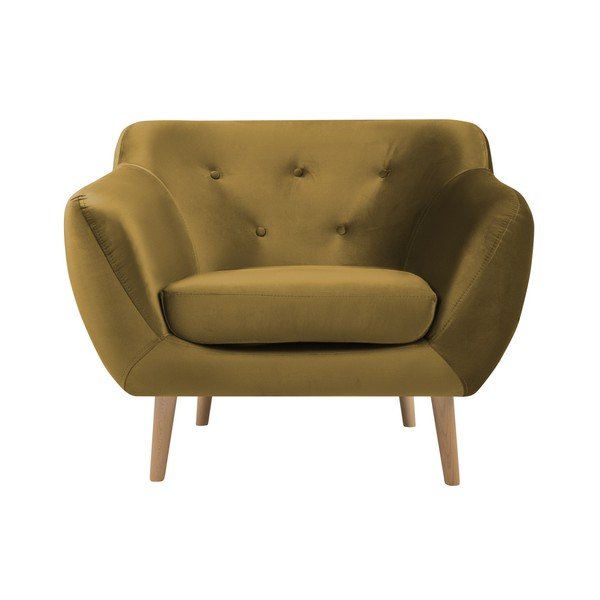 Hořčicově žluté křeslo Mazzini Sofas Amelie
